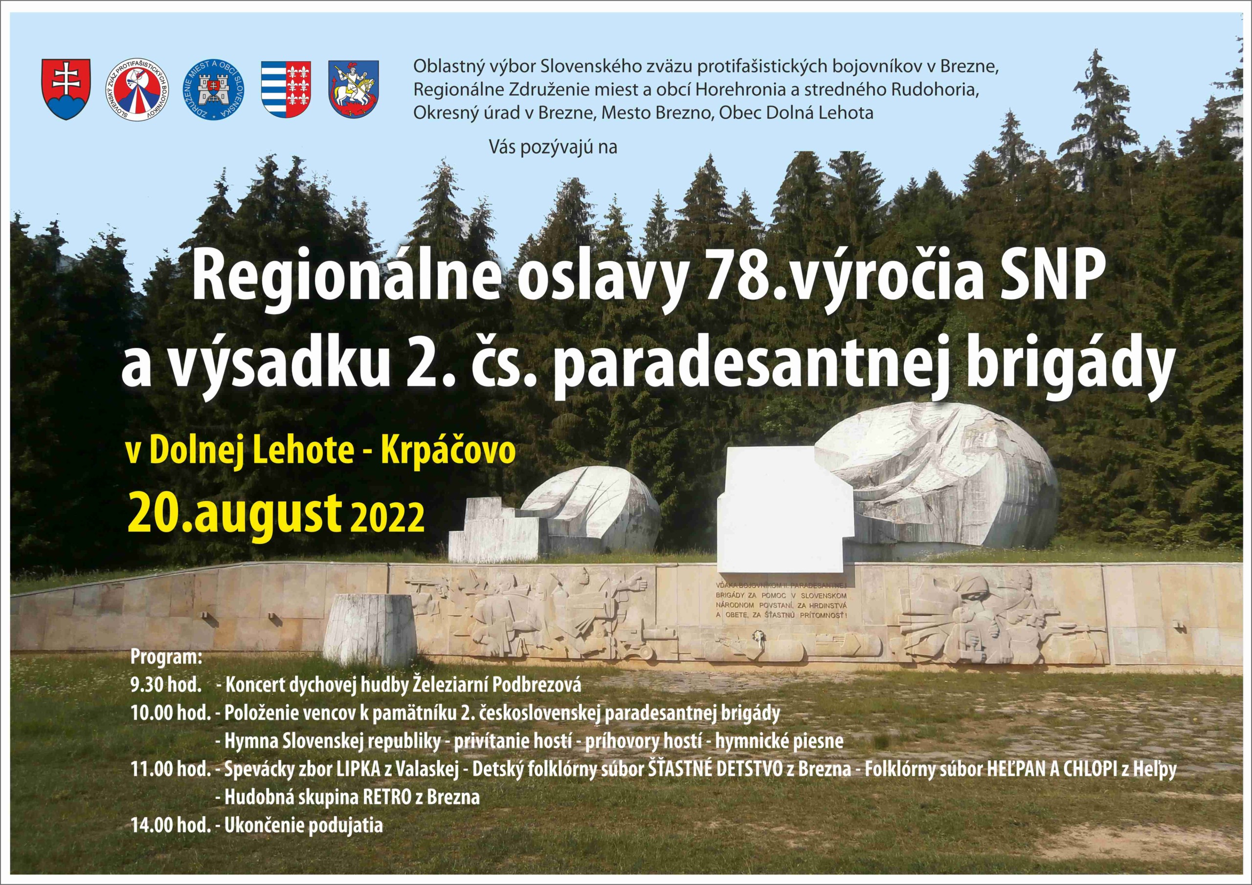 Regionálne oslavy 78. výročia SNP a výsadku 2.čs. paradesantnej brigády